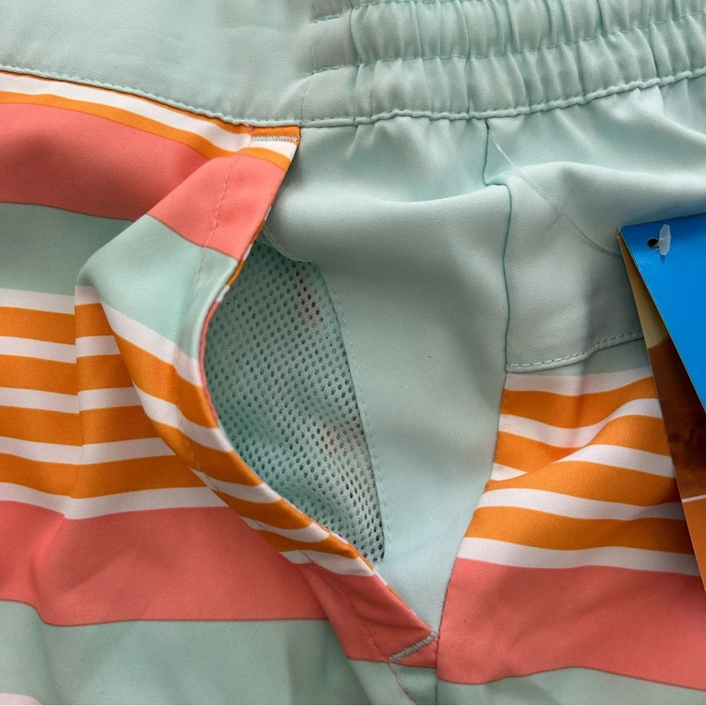 Columbia Omni Shade Swim Trunks Shorts Youth Large Striped Omni Wicking NEW - Picture 6 of 11